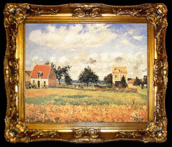 framed  Camille Pissarro Hung housing, ta009-2